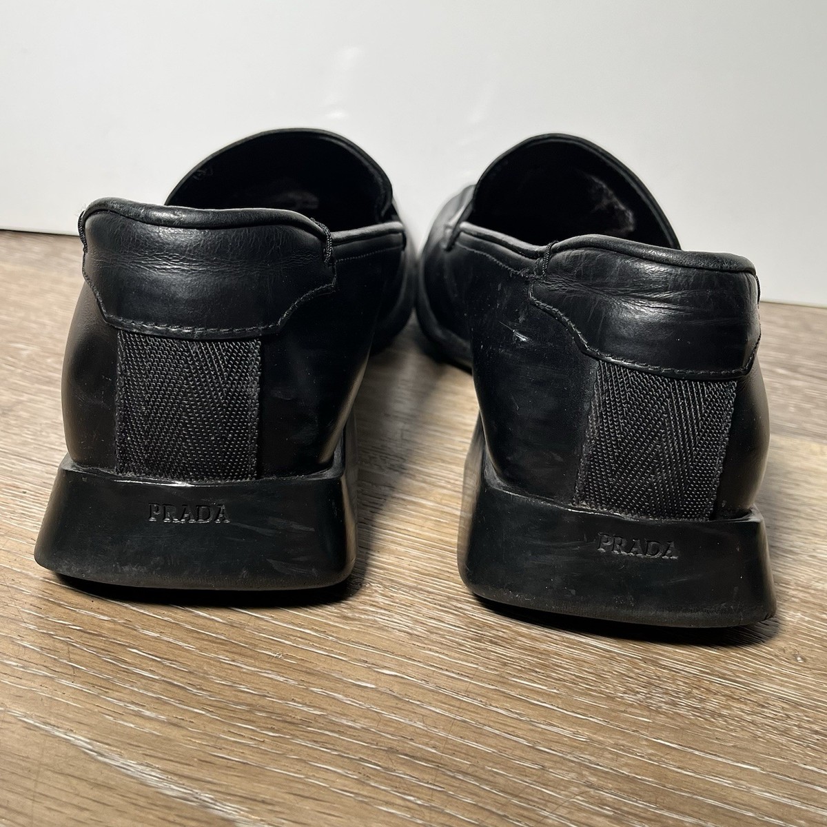 vintage 90s prada square toe loafers size 7 | eBay