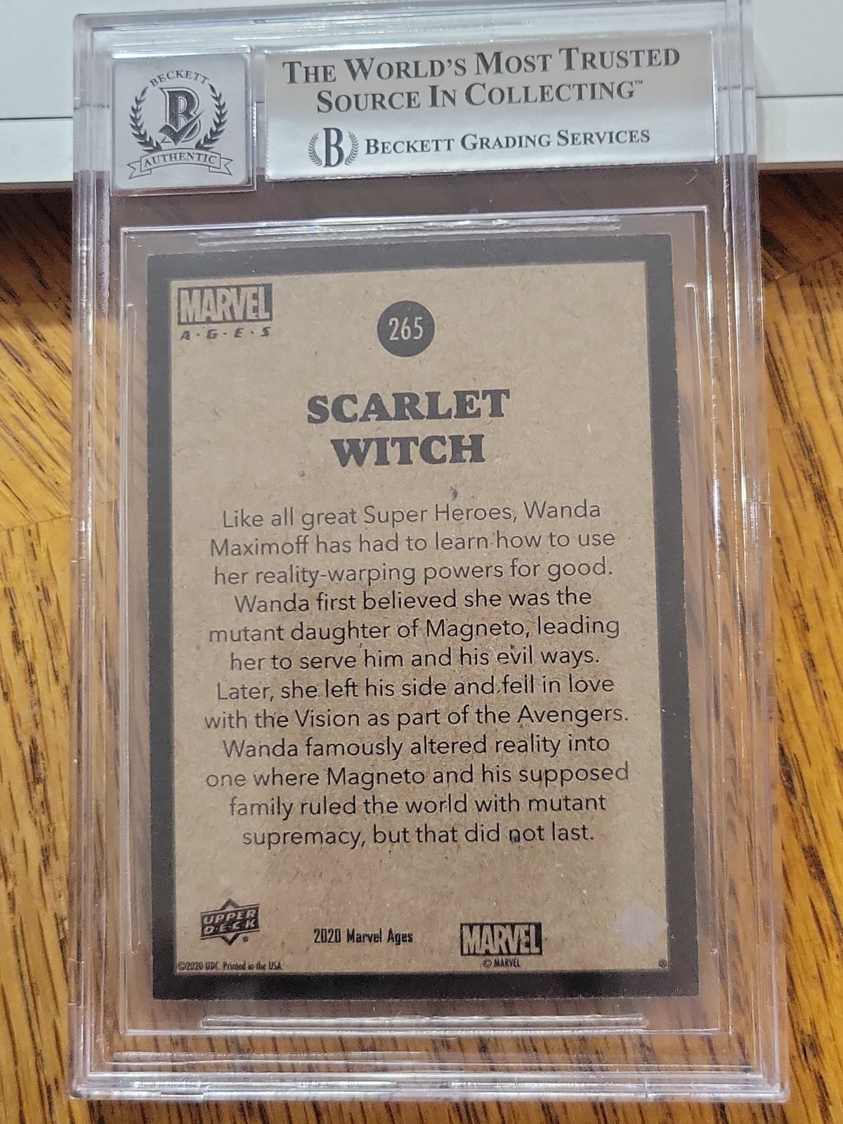 2021 Upper Deck Marvel Ages Scarlet Witch Elizabeth Olsen BGS authentic 10 auto view 5