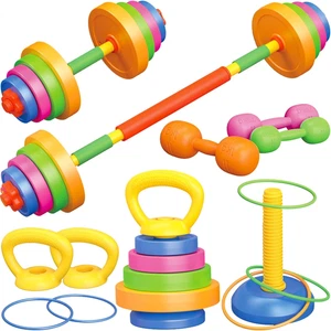 6-in-1 Ensemble de poids pour enfants- Dumbbell réglable, Barbell, Kettlebell, Anneau.