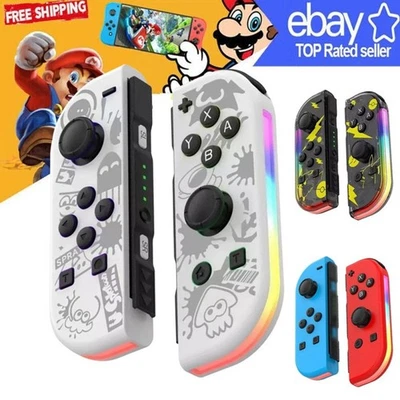 GENERIKUM Joy-Con Controller mit LED, Wireless Gamepad 2er Set für Nintendo Switch