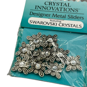 Crystal Innovations Swarovski Crystal Butterfly Metal Sliders 10pc Jewelry Makin