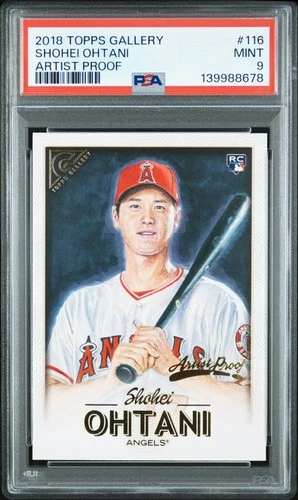 2018 Topps Gallery Artist Proof Shohei Ohtani ROOKIE Card #116 PSA 9