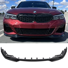 Gloss Black Front Bumper Spoiler Lip For 2019-2022 BMW G20 330i M340i M Sport