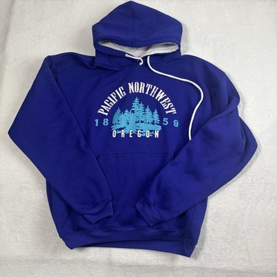 VTG Tipsy Pacific Northwest Oregon Purple Pullover LS Fleece Hoodie Men's XL