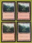 Mountain (Green) x4 Mirage 4x Playset Magic the Gathering MTG