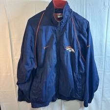 NIKE Team Denver Broncos Full Zip Lined Windbreaker Jacket NFL Pro Line Adult M