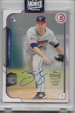 2020 Topps Archives Signature ON CARD AUTO TREVOR MAY 58/99 15 Bowman RC Twins