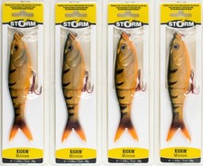 (LOT OF 4) STORM KICKIN' MINNOW 6" KSM06P PERCH J3118.  FREE SHIPPING