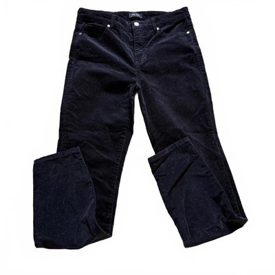 WELL WORN ''Velvet'' Black Corduroy Straight Leg Jeans Wms SZ 6 Preppy CabinCore