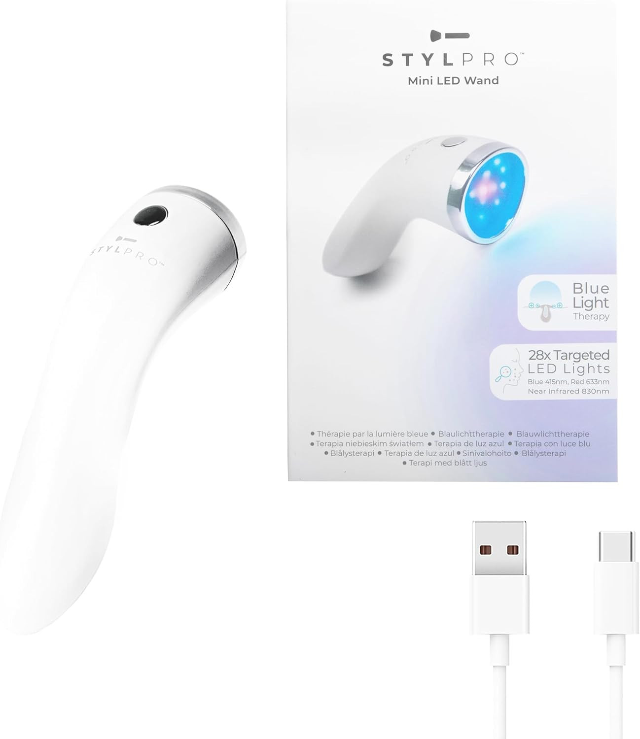 Bacchetta LED Blu per Acne: Trattamento Viso Professionale Portatile