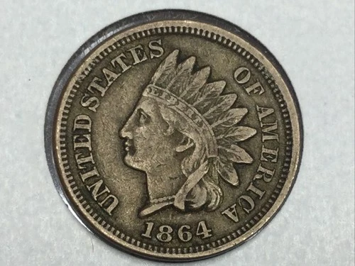 1864 Copper Nickel Indian Cent in extra fine