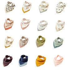 Baby Bibs with 4-Layer Cotton Teething Drooling Bibs for Girls Boys Newborn Bibs