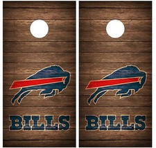 Buffalo Bills Vintage Wood Cornhole Board Decal Wrap Wraps brown 