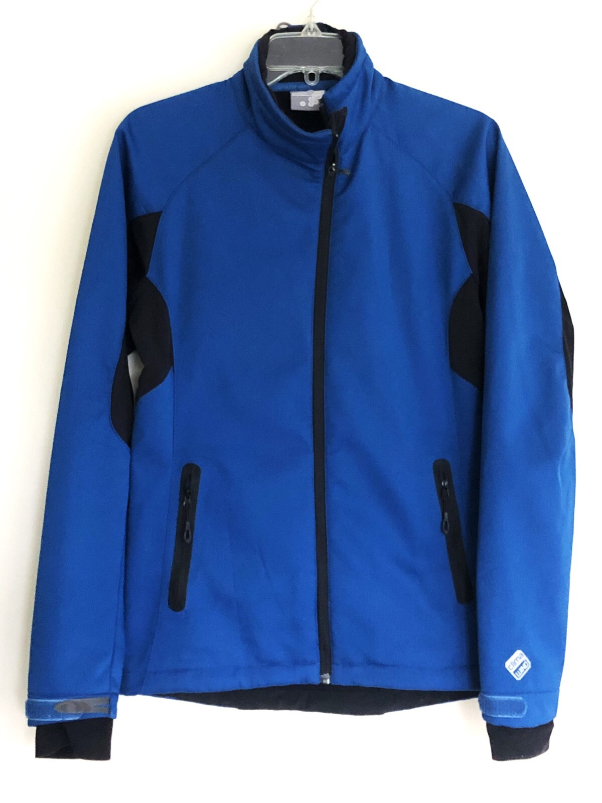 Giacca a vento SALOMON CLIMA WIND uomo piccola blu zip fori pollice come nuova