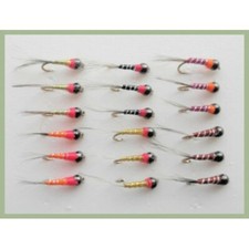 18 BARBLESS Perdigon Nymph - Tungsten 10/12/14, Grayling Flies, For Fly Fishing