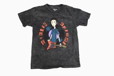MTV Daria Juniors Trent Mystik Spiral Boyfriend Fit Black Wash Shirt New XS