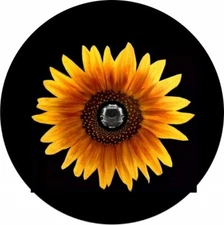 Spare Tire Cover - Yellow Sunflower Back up Camera Ready