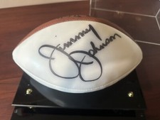Jimmy Johnson Signed Official Leather Football Autograph Golden Classic Case