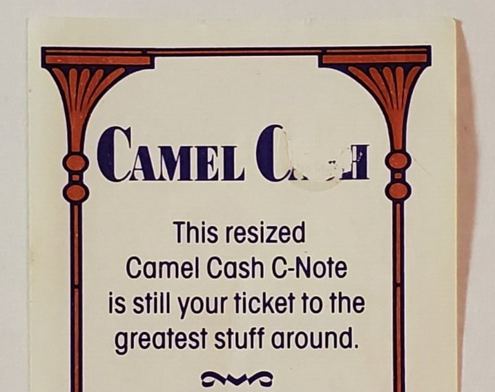VINTAGE ~ Collectors Joe Camel Cash ~ 1 C-Note ~ 1992 ~ Camel Cigarettes