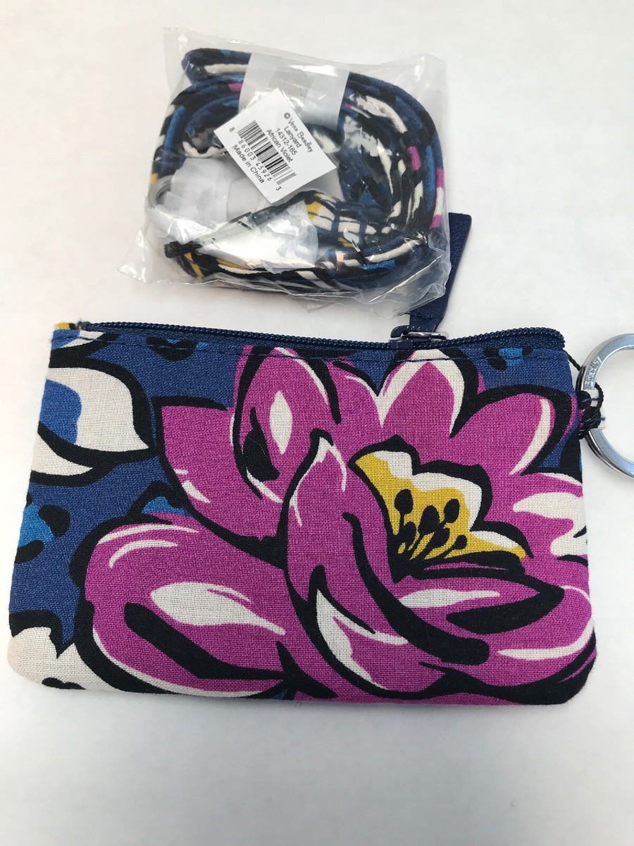ネイル用品 Vera Bradley AFRICAN VIOLET Zip ID Case and Lanyard Set Change