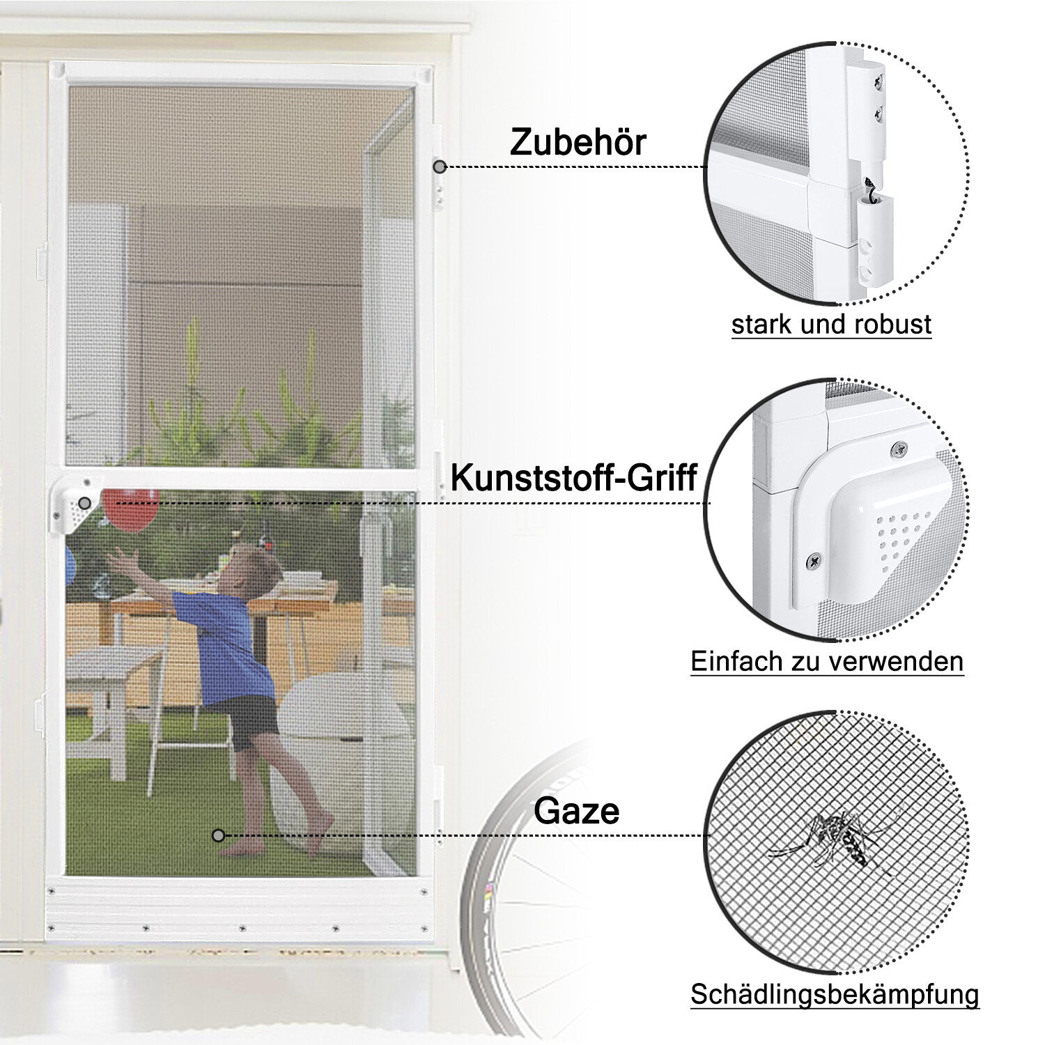 Magnet-Fliegengitter Für Fenster – Selbstschließend, 195x170 Cm, Braun