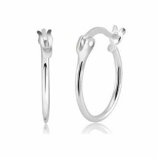 Solid 925 Sterling Silver 20MM Small French Lock Hoop Huggie Earrings - Unisex