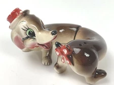 Vintage Artmark Hi Friend Dachshund Dog Long Salt and Pepper Shakers Japan