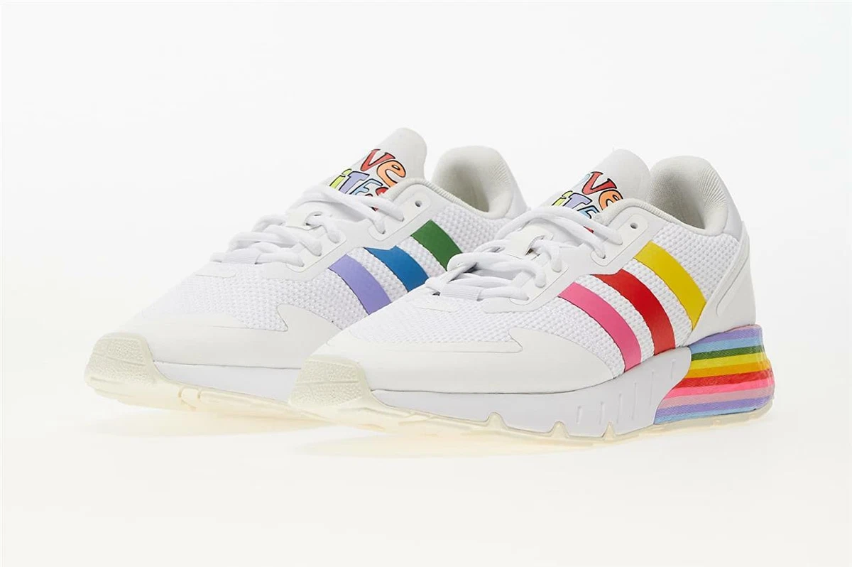adidas ZX 1K BOOST PRIDE Rainbow Colors LOVE UNITES White Shoes