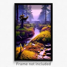 Pixel Art Poster - Narrow Bog (8 Bit Psychedelic Trippy Weird Video Game Print)