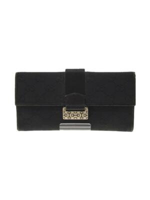 Gucci Horsebit GG Long Wallet Black Gucci Black GG Canvas Vintage Web Horsebit Long Flap Wallet  main image 3