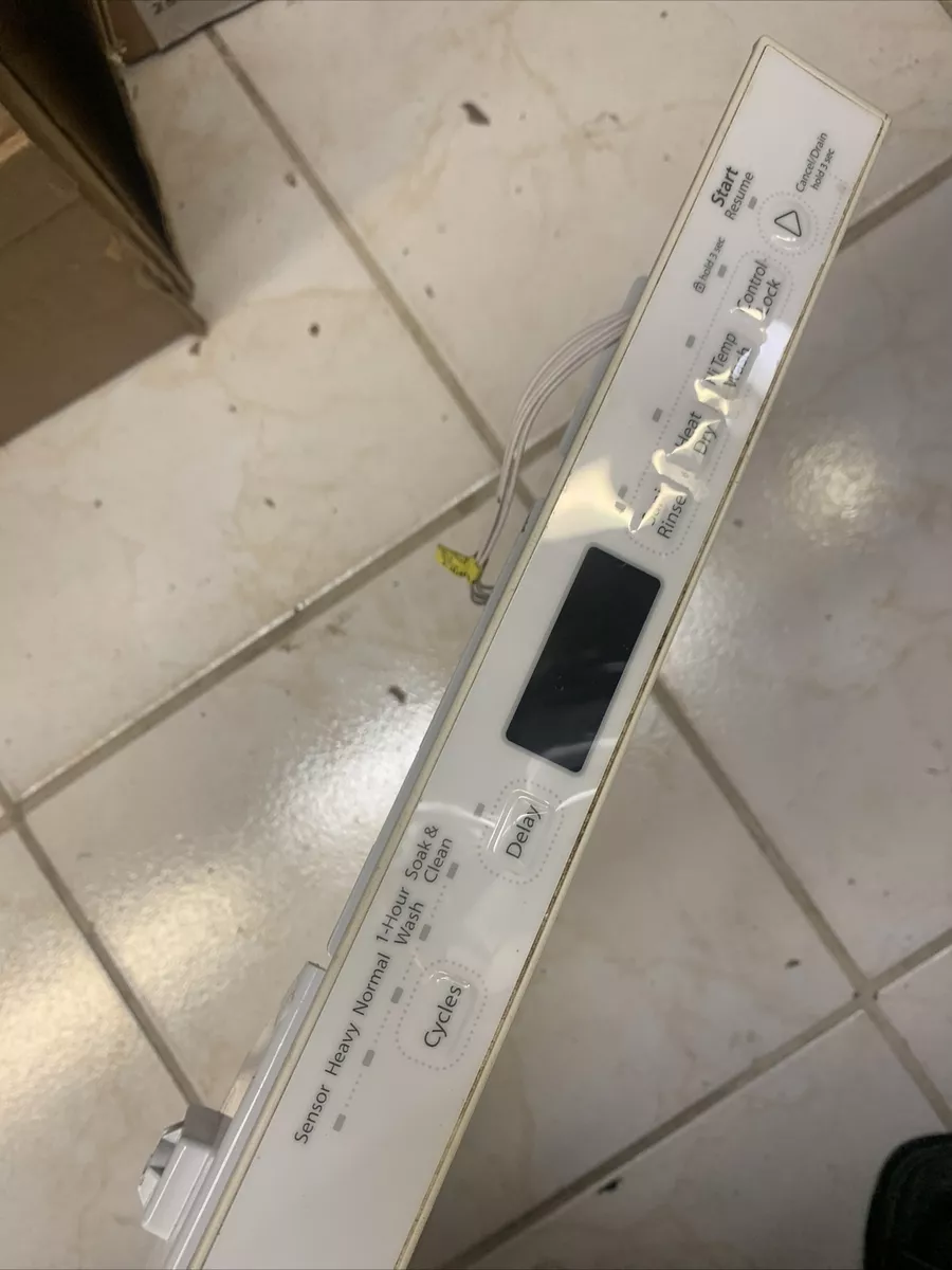 White Whirlpool Gold Series Dishwasher Touch Pad Overlay W
