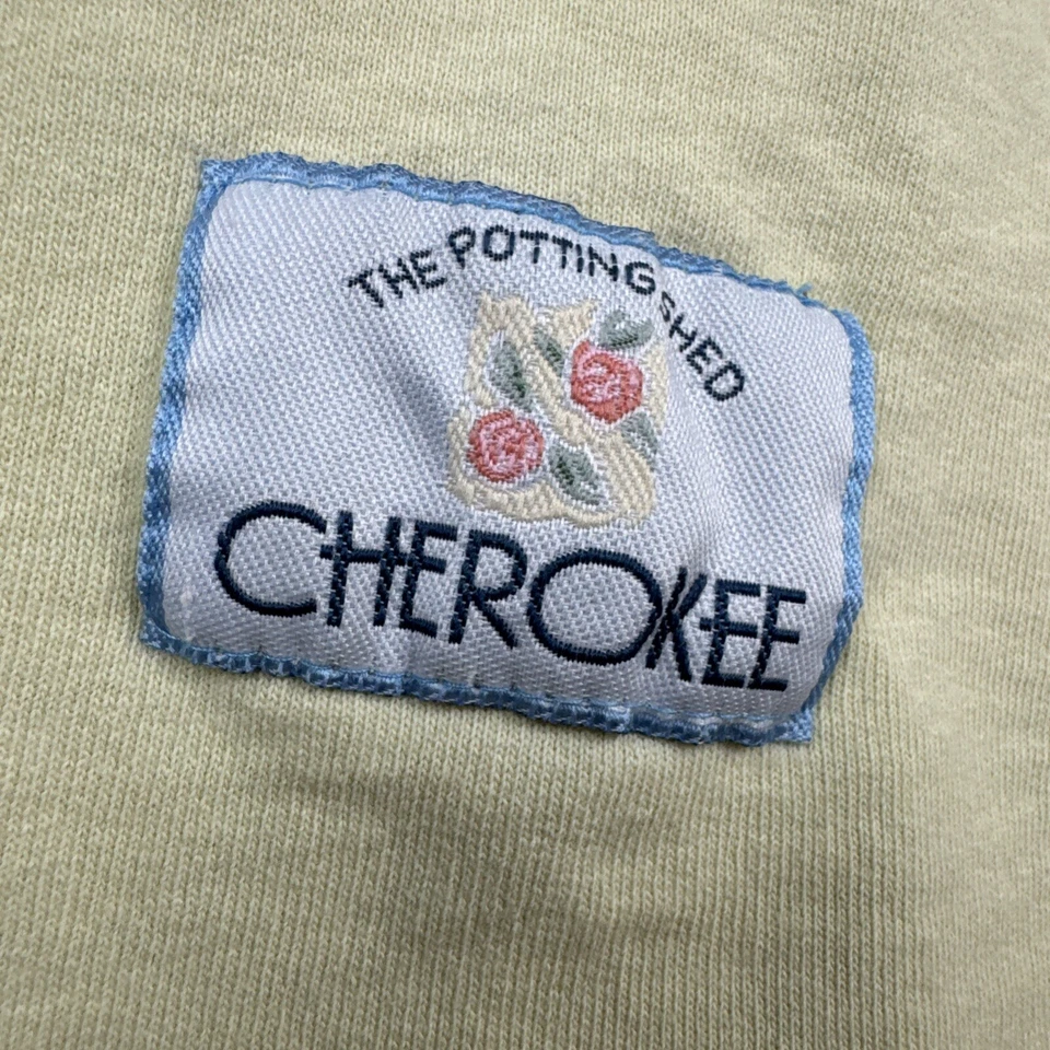 Polo de Rugby Cherokee de Colección Manga Larga para Hombre XL Cuello Amarillo Henley Años 90 Y2K Foto 4 de 4