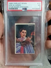 1980 Star Wars Yoplait Spain #17 Leia & Lando Sticker PSA 3. Hard To Find!!