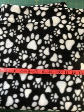 Black Dog Paw Print 1 Piece of 1-1/2 Yard by 60" wide Polyester Fleece Fabric