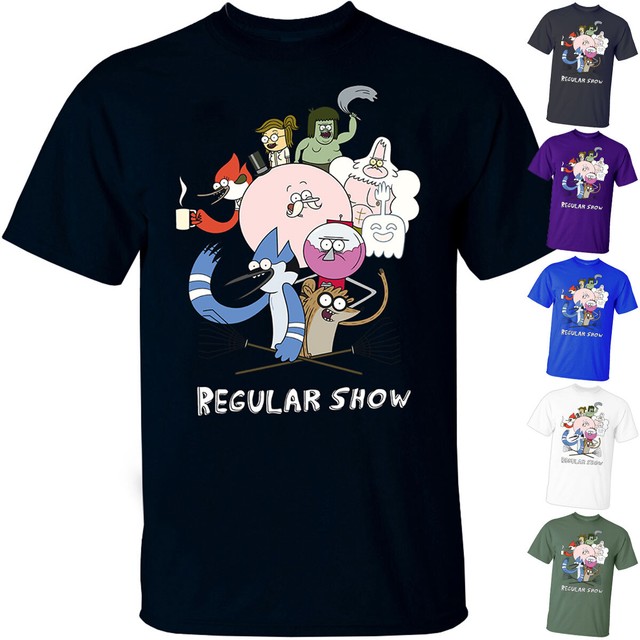 Sugar Reved Up Big Eyed Mordecai Rigby The Regular Show Mens T Shirt