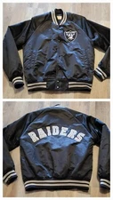 Vintage Vtg RAIDERS VEGAS OAKLAND Las Angeles JACKET CHALKLINE SPELL OUT SATIN S