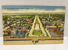 Air View Rehoboth Avenue, Rehoboth Beach, Del. #7 1948 Posted Linen Postcard