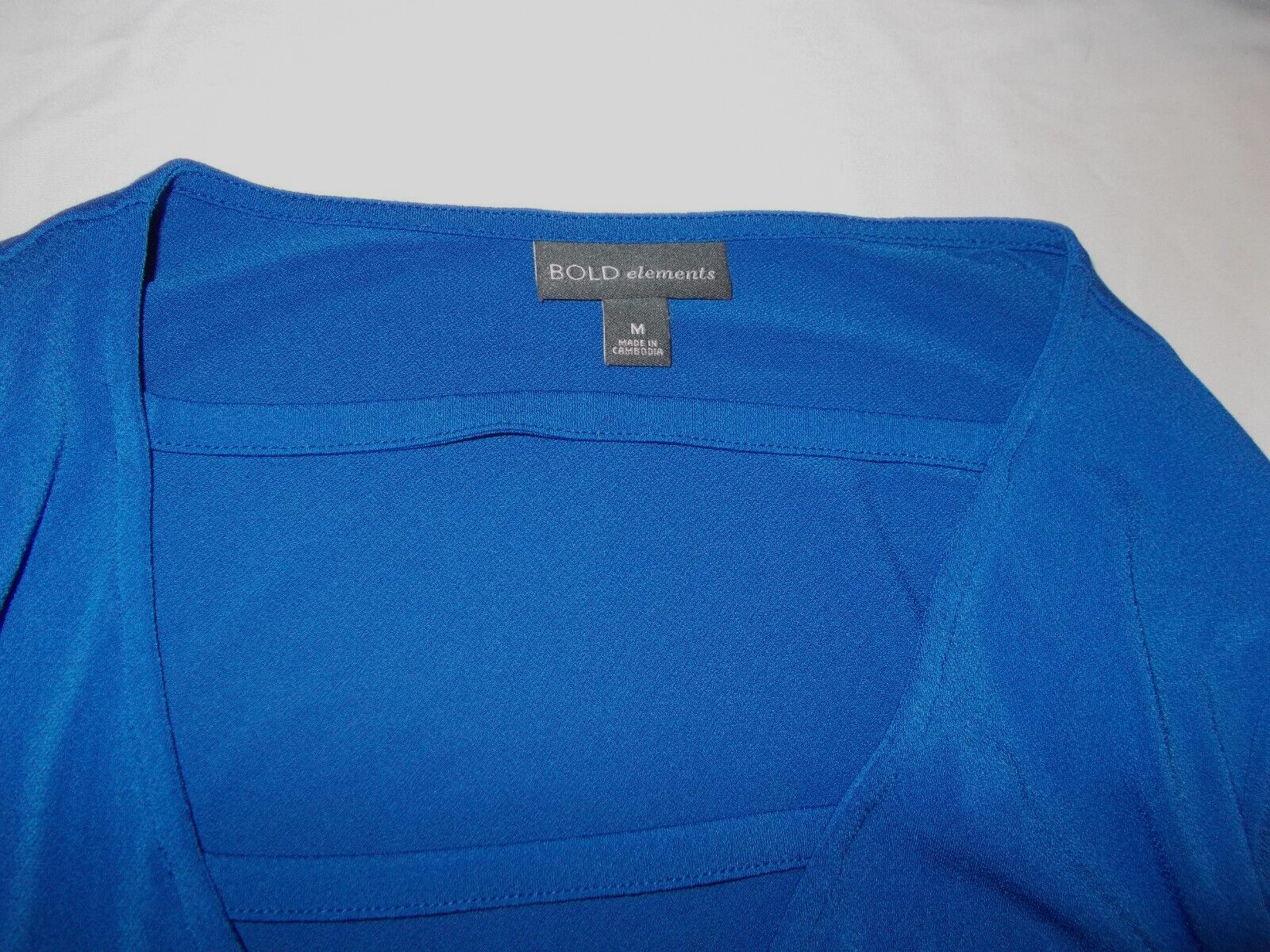 Bold Elements Womens Size M Solid Blue Blouse V-N… - image 4