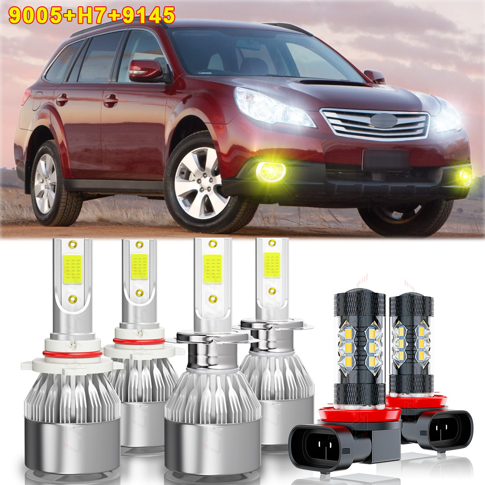 For Subaru Outback 2010-2014 6X LED Headlight Hi-Lo Beam Fog Bulbs - Foto 8