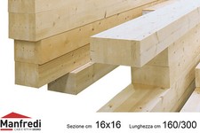 Travi in Legno Lamellare di Abete GL24h, Sez 16x16 cm, Lunghezza da 160 a 300 cm