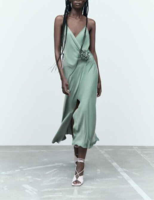 ワンピース Spring Bouquet Satin Dress Olivia Wild Rose Matte Satin Dress | Birdy Grey