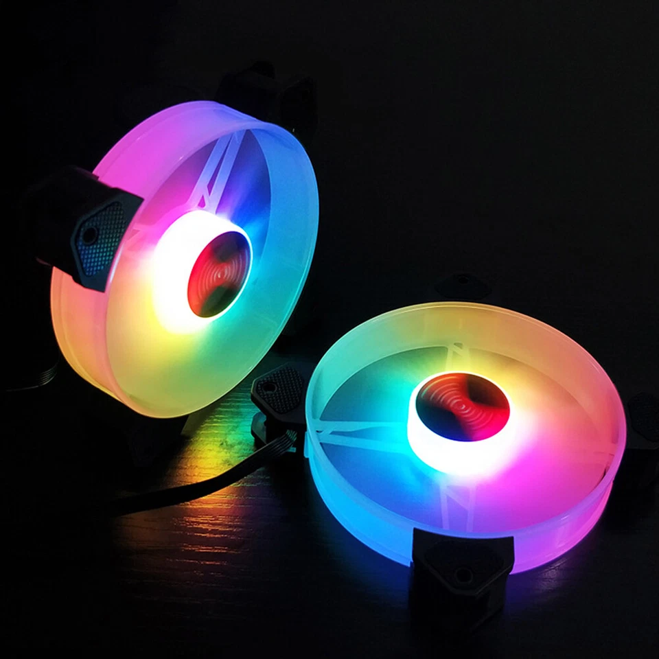 RGB Computer Case Fan PC Cooling 120mm Sync LED Quiet with 1 Remote Control 12V - Image 3 of 4
