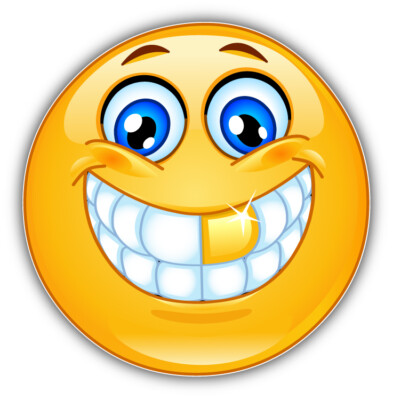 Smile Golden Teeth Car Bumper Sticker Decal ''SIZES''