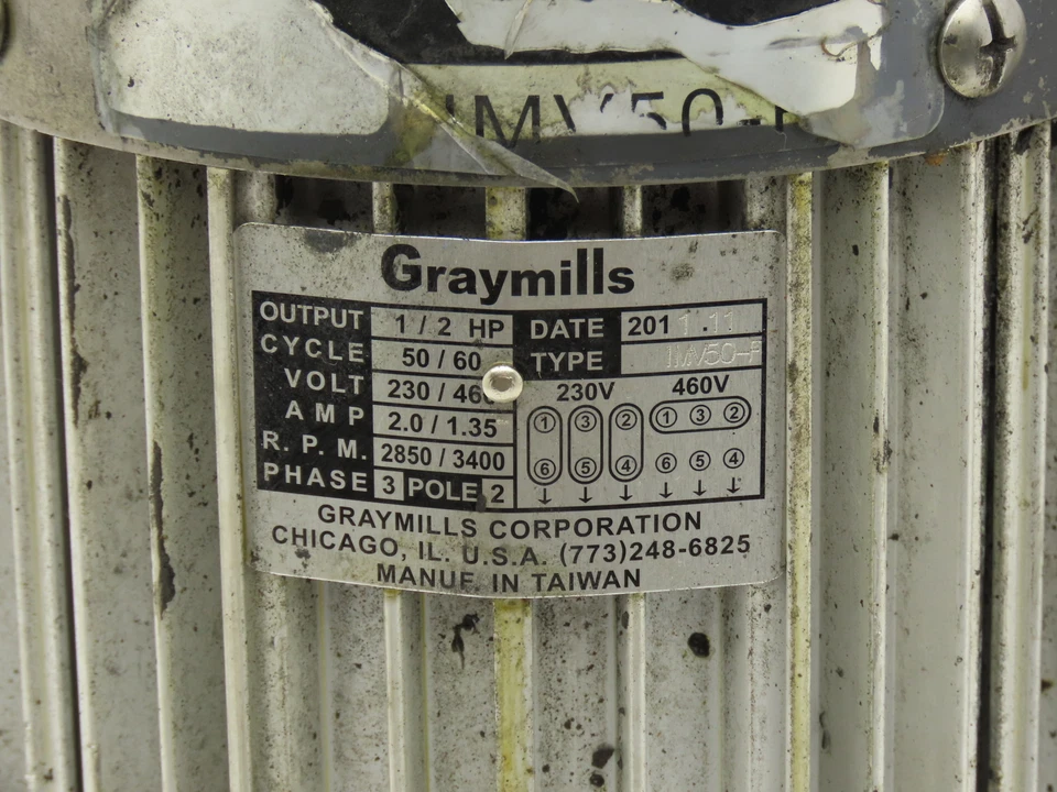 Graymills IMV50-F Immersion Coolant Pump 3/4"npt 35gpm 1/2Hp 230/460V Cast Iron - Image 2 of 4