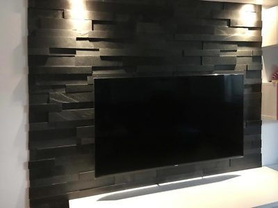 3 D Schiefer Verblender, Wandverblender, Riemchen, Bricks, Naturstein , schwarz 