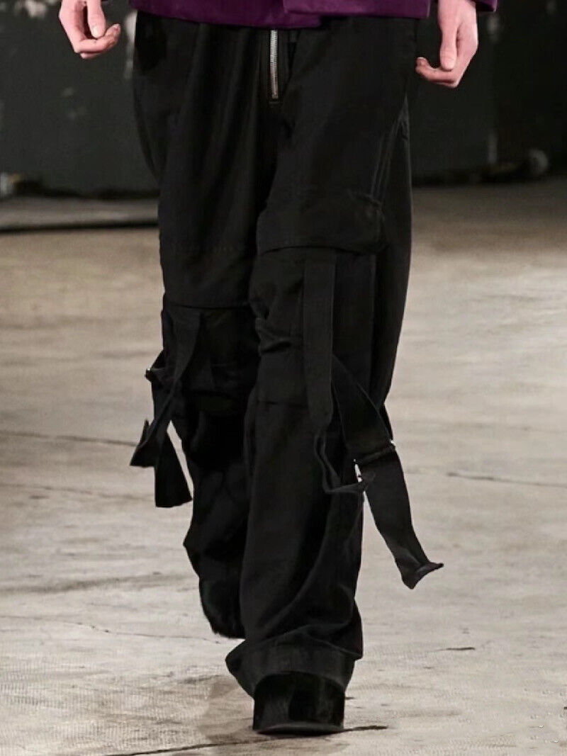 DRIES VAN NOTEN Fashion Week Washed Cotton Strap Pants DRIES VAN NOTEN Fashion Week Washed Cotton Strap Pants