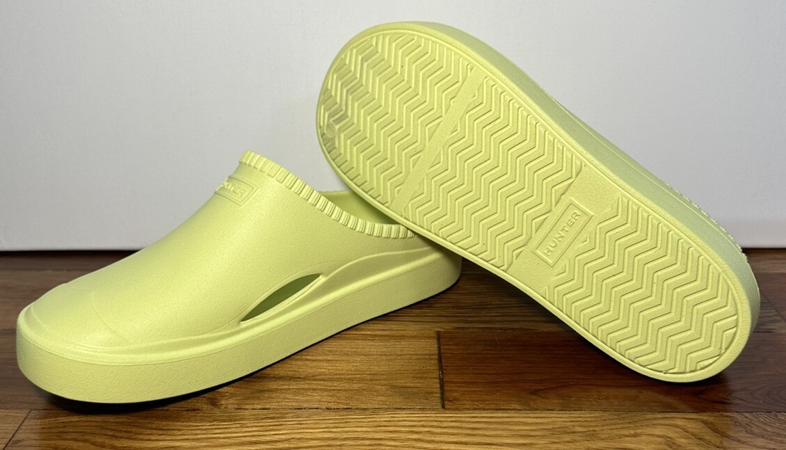 ★HUNTER★ UNISEX IN-OUT BLOOM FORM CLOG JESTY YELLOW UFF110 Hunter In/Out Bloom Algae Foam Clog New In Box Size 8