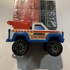 Buddy L Tow Truck "24 Hour Service" 1984 Pressed Steel Plastic Red White Blue
