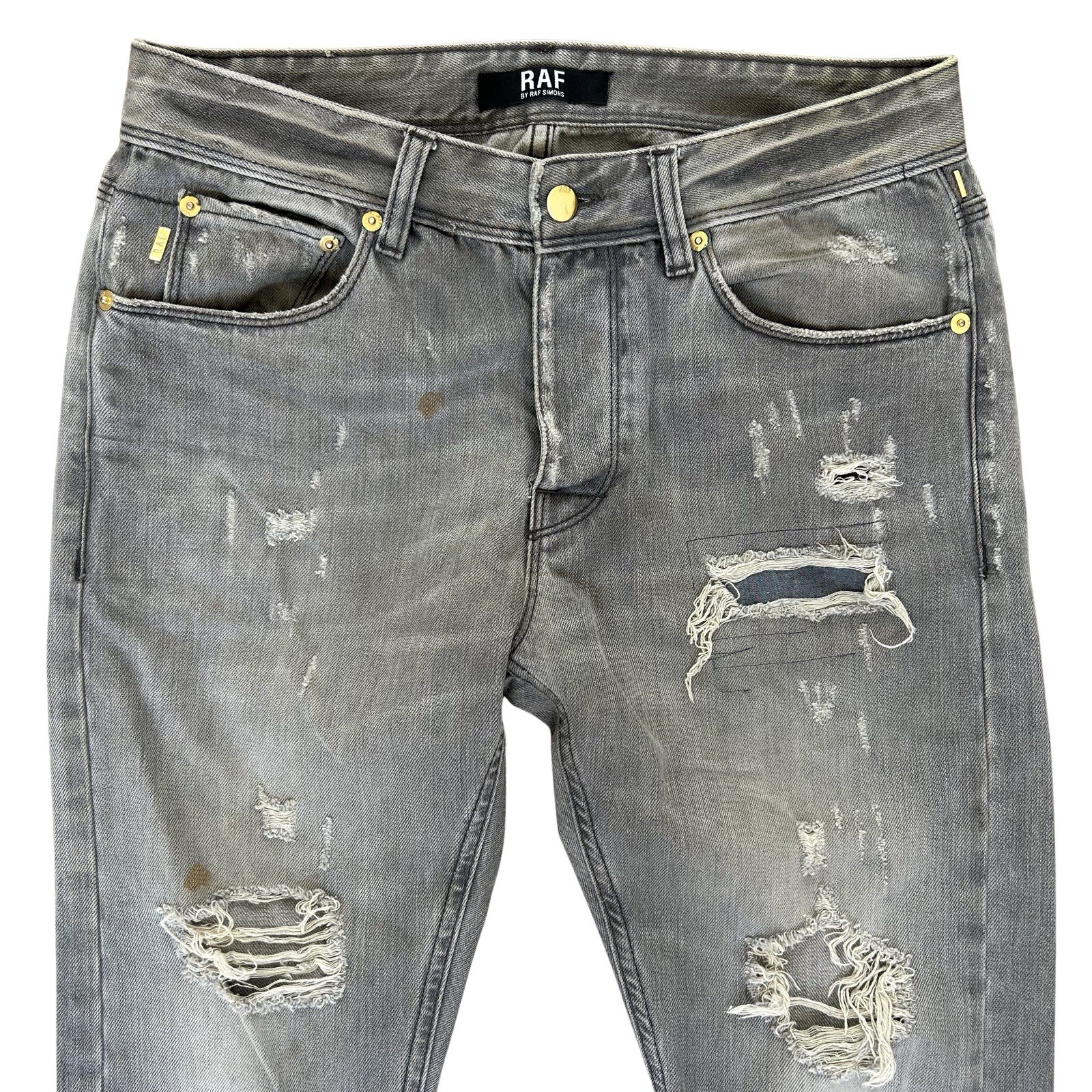 Raf by Raf Simons Distressed Jeans Size 30 Made in It… - Gem