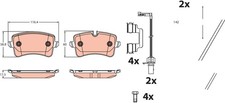 TRW Bremsbelagsatz Scheibenbremse GDB2464 für AUDI A7 Sportback 4GA 4GF A6 C7